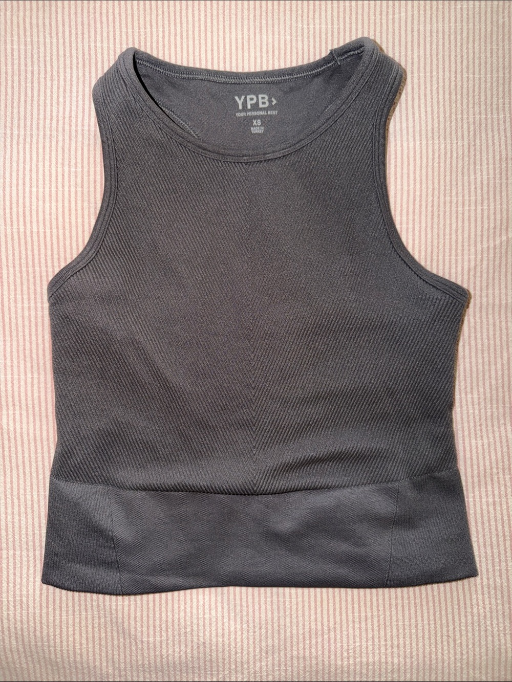 YPB Grey Ribbed Tank Top